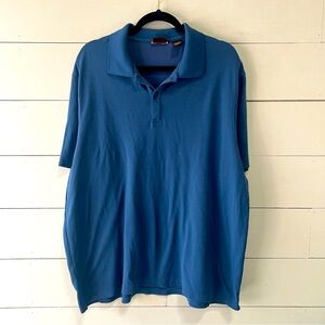 Men’s Nyne Polo Shirt XXL Blue Coolmax Buttons Short Sleeve Lightweight